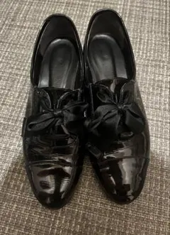 ダイアナ DIANA エナメル ローファー フラットシューズ リボン