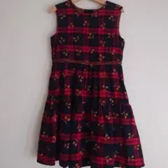 新品未使用☆ノースリーブチェック柄ワンピース（100cm~）