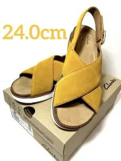 【Clarks】Elayne Cross フラットサンダル 24.0cm