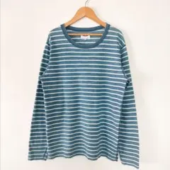 DEAR LAUREL　ロンT　カットソー　ボーダー　M　ブルー　0556のサムネイル