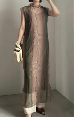 AMERI　MEDI WAVE PATTERN SHEER DRESSのサムネイル
