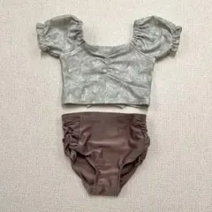 アプレレクール ベビー水着セット ミントグリーン・ブラウン