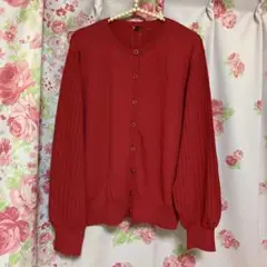 （LL）新品未使用 カーディガン 赤色