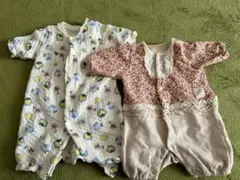 バースデイ　花柄ロンパース　2wayオールセット