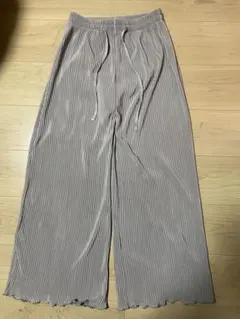 OLIVE des OLIVE プリーツストレートパンツ グレーピンクのサムネイル
