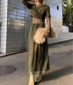 AMERI vintage/2WAY SKINDOCKING SET DRESS