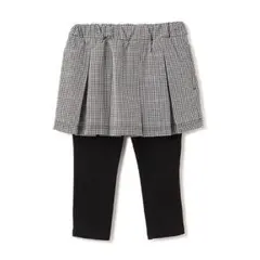 プティマイン　チェック柄スカート付きレギンス 80.