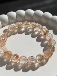 天然石　ライモナイトインクォーツ　9ミリ　ブレスレット　パワーストーン