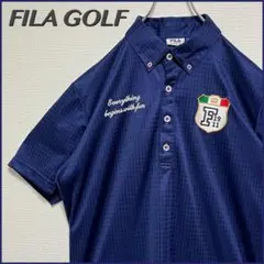 【良品　刺繍ロゴ】 FILA GOLF フィラ ポロシャツ 古着 メンズ L