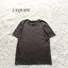 i2【レキップ】Tシャツ　半袖　綿100% 焦茶色　38 無地　カジュアル