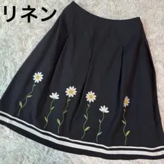 アルチビオ花柄刺繍 スカートネイビー グリーン38 - メルカリ