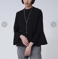タグ付 GALLEST ラッフルスリーブブラウス M ブラウン系