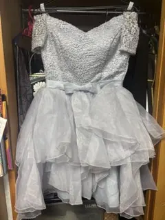 オフショルダー レース パーティードレス