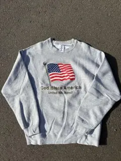 USA 古着 90S スウェットトレーナー 星条旗 プリント