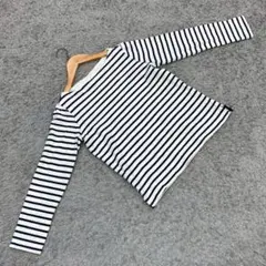 UNIQLO ユニクロ ✨ボーダーボートネックT✨ 長袖 白 ネイビー M 良品