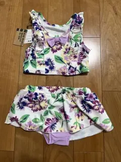 花柄セパレート水着（フリル・リボン付き）　110