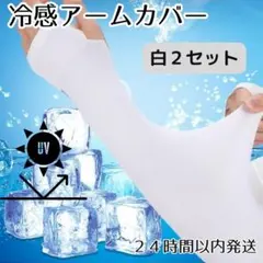 アームカバー 白 紫外線 日焼け 腕カバー UVカット 男女兼用 ２セット