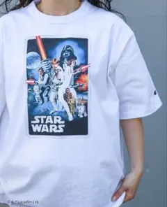 【新品未使用品】champion T1011 STARWARS ホワイトLサイズのサムネイル