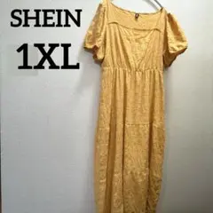 一点もの✨️SHEIN 【1XL】オレンジ シャツワンピース おしゃれ ロング