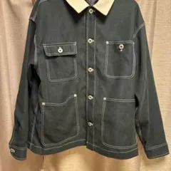 春　ダークグリーン カバーオール コーデュロイ襟付き