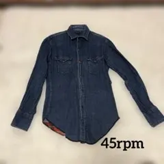 45rpm デニム 長袖シャツ ボタン付き ロゴ付きのサムネイル