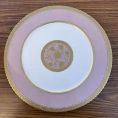 ノリタケ　ピンクと金の花柄皿　3枚セット