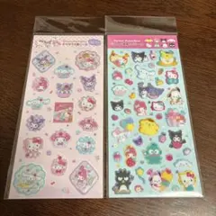 サンリオキャラクターズ　ラメ入り樹脂もりシール　すりガラス風シール　2枚セット