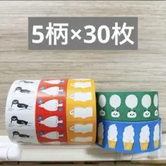 ぷんぷく堂　mizutama お裾分け　5柄×各30枚　ラベラーロールシール