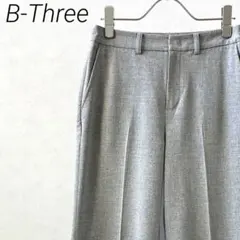 B-Three ワイドパンツ スラックス センタープレス ポケット付き きれいめ