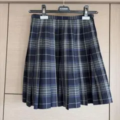 EASTBOY ネイビー グレー チェック プリーツスカート