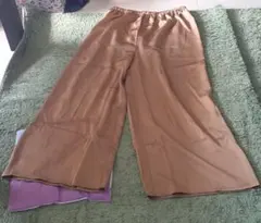 ベージュ ワイドパンツ Lサイズ