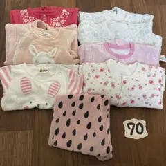 値下げ中‼️ロンパース　８点　まとめ売り【70】女の子　UNIQLO