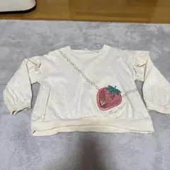 いちご刺繍付き長袖カットソー 110cm