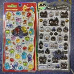 セサミストリート　プチドロップステッカー　モンチッチ　うるちゅるPOP SEAL