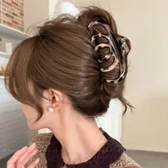 べっ甲柄 ヘアクリップ バンスクリップ