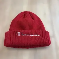Champion ニット帽 レッド 53-55cm