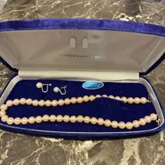 あこやピンクパール ネックレス イヤリング セット ブライダルアクセサリー
