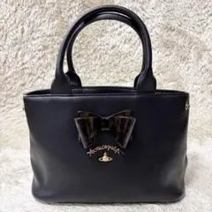 ヴィヴィアンウエストウッド トートバッグバッグ ブラック ハンドバッグ リボン