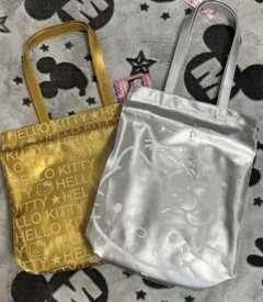 HELLO KITTY トートバッグ ゴールド シルバー セット