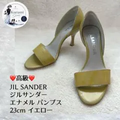 ❤️定番人気❤️JIL SANDER 36 イエロー パテント パンプスのサムネイル