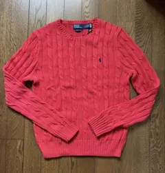 週末限定値下げ❗️【新品】ポロラルフローレン★ケーブルニット コットン セーター赤