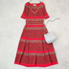 極美品★MADISONBLUE マディソンブルー Vネックリブニットワンピース