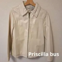 Priscilla bus アイボリー レザージャケットSize38 ★値下げ★
