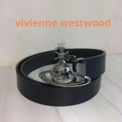 vivienne westwood 黒レザーベルト ブラック　ビッグオーブ美品