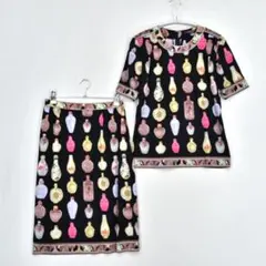 美品★ETRO シルクスカーフ柄切替 アンサンブル カーディガン トップス 花柄 美品☆ETRO シルクスカーフ柄切替 アンサンブル カーディガン トップス