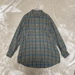 Country Cousins レトロ古着チェックシャツカーキオーバーサイズ L