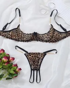 3055 超ブラジリアンビキニ　ヒョウ柄　レイヤード用　XS　クリーニング済