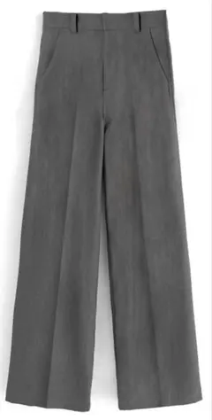 センタープレスストレートパンツ[ai07]グレーL