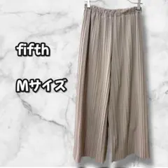 N0397　ワイドパンツ　プリーツ　ウエストゴム　グレージュ　Ｍ