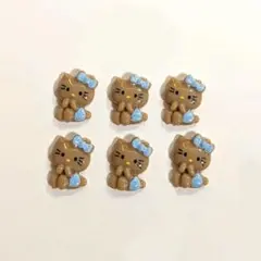 ネイルパーツ ハローキティ 日焼けキティ 6個セット ブルーのサムネイル
